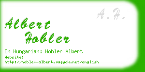 albert hobler business card